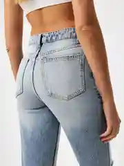 Индиго джинсы женские Sela MOM FIT, с разрезами
