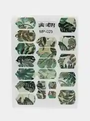 Наклейки плёнки для ногтей листья, лето, MP025, для маникюра и педикюра