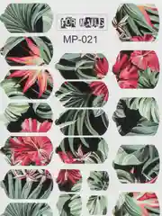 Наклейки плёнки для ногтей цветы листья, MP021, для маникюра и педикюра