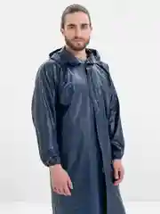 Темно-синий дождевик водостойкий с капюшоном / Плащ для активного отдыха/ дождевик-куртка рыбацкий
