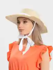 Белый летняя соломенная шляпа, женская
