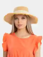 Кремовый женская соломенная шляпа