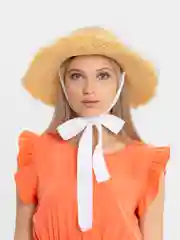 Белый женская соломенная шляпа