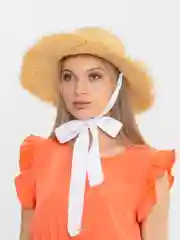 Белый женская соломенная шляпа