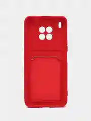 Красный чехол силиконовый для Honor 50 Lite, Huawei Nova 8i, Хонор 50 Лайт, с карманом для карты