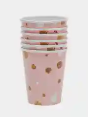Розовый стаканчики бумажные, одноразовые, 6 шт