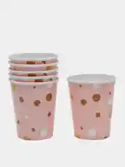 Розовый стаканчики бумажные, одноразовые, 6 шт