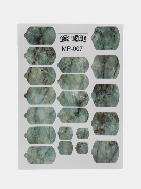 Наклейки плёнки для ногтей мрамор, MP007, для маникюра и педикюра