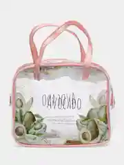 Зеленый косметичка-органайзер дорожная, прозрачная, на молнии