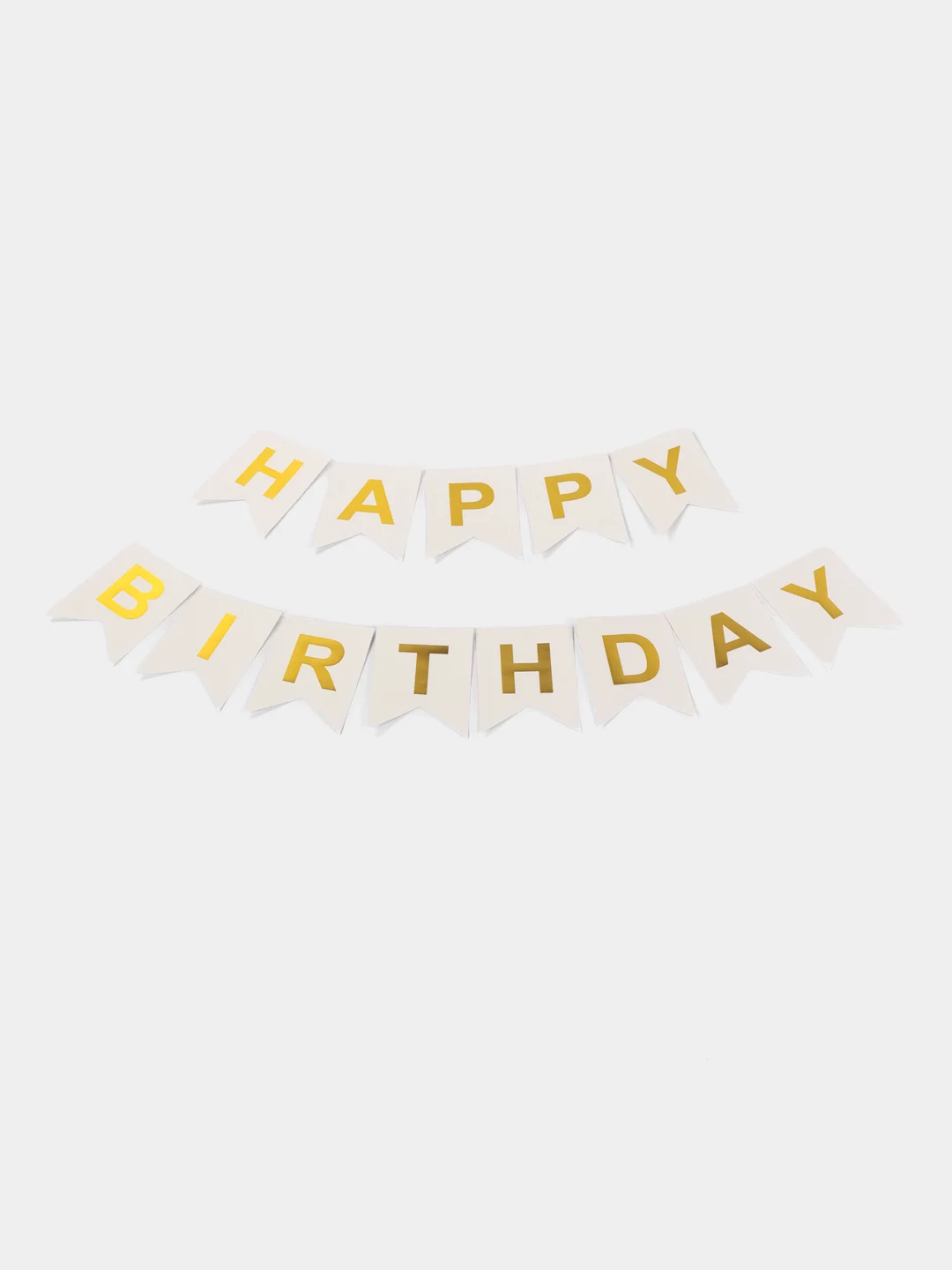 Белый растяжка из букв "Happy birthday" для дня рождения