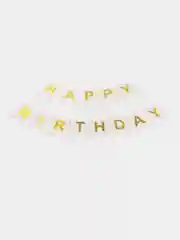 Белый растяжка из букв "Happy birthday" для дня рождения