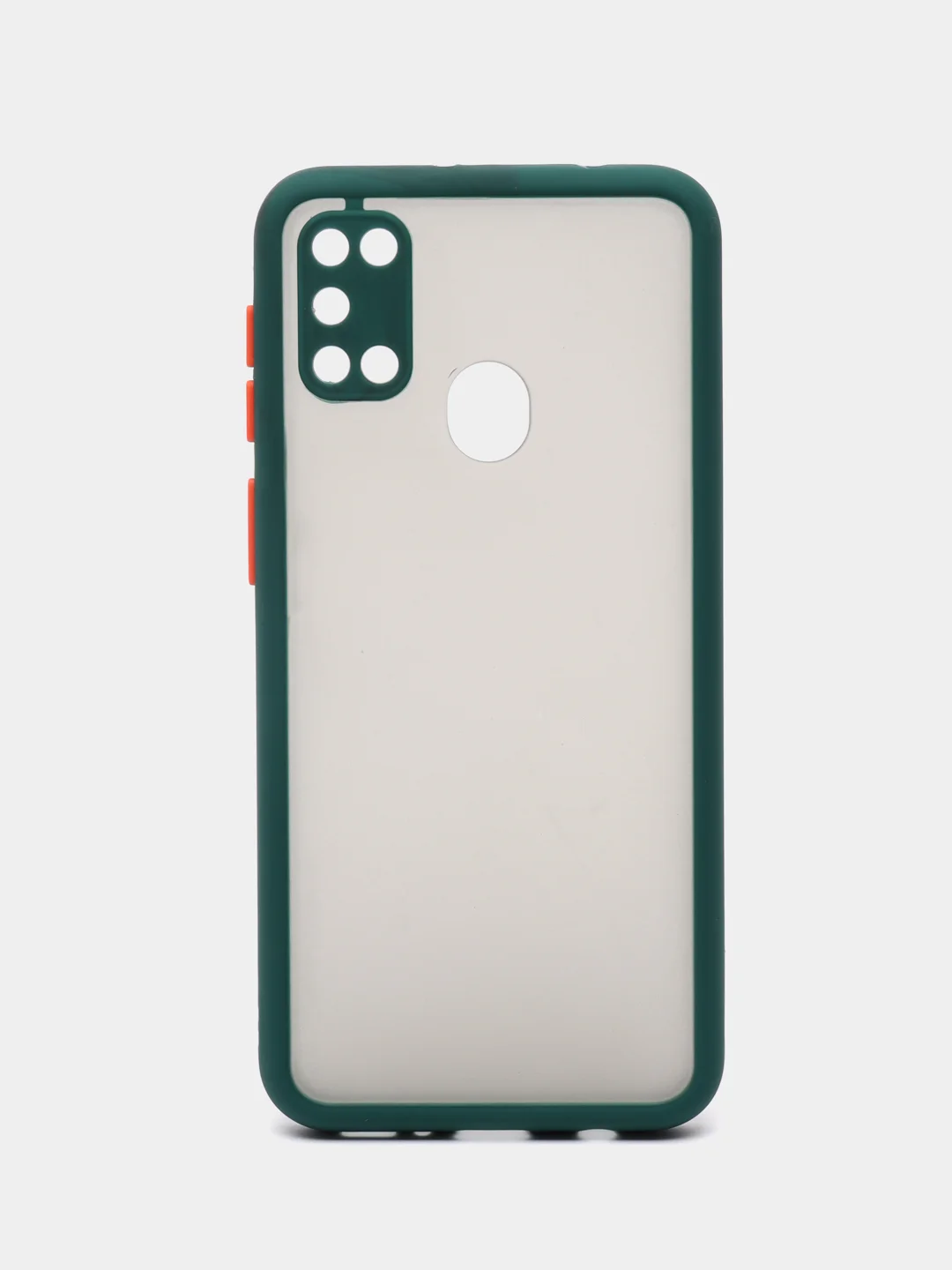 Тёмно-зелёный samsung Galaxy M21 / M30s, Галакси М21, М30с чехол матовый силиконовый с цветными кнопками