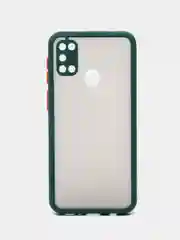 Тёмно-зелёный samsung Galaxy M21 / M30s, Галакси М21, М30с чехол матовый силиконовый с цветными кнопками