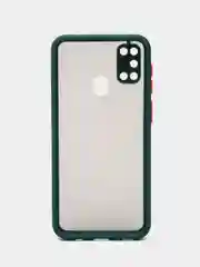 Тёмно-зелёный samsung Galaxy M21 / M30s, Галакси М21, М30с чехол матовый силиконовый с цветными кнопками