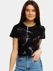 Футболка женская черная оверсайз, хлопок