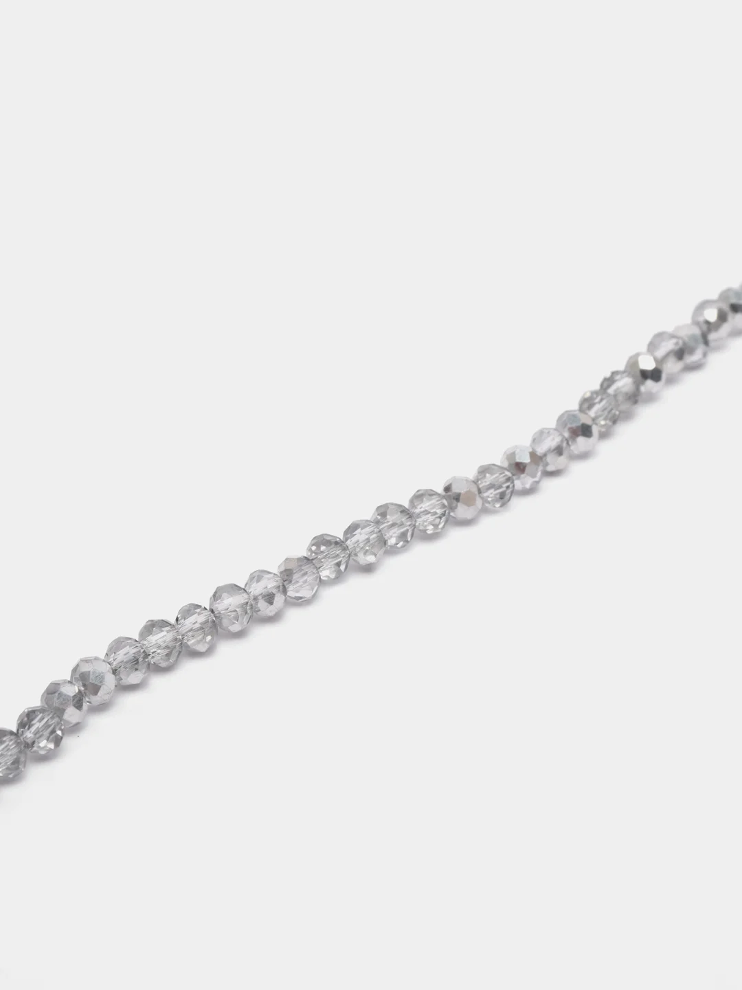 Серебряный бусины рондели стеклянные граненые