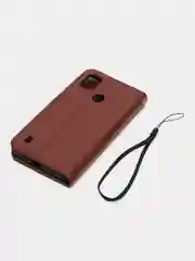 Багровый чехол-книжка с магнитной застежкой для ZTE Blade A51 (ЗТЕ Блейд А51)