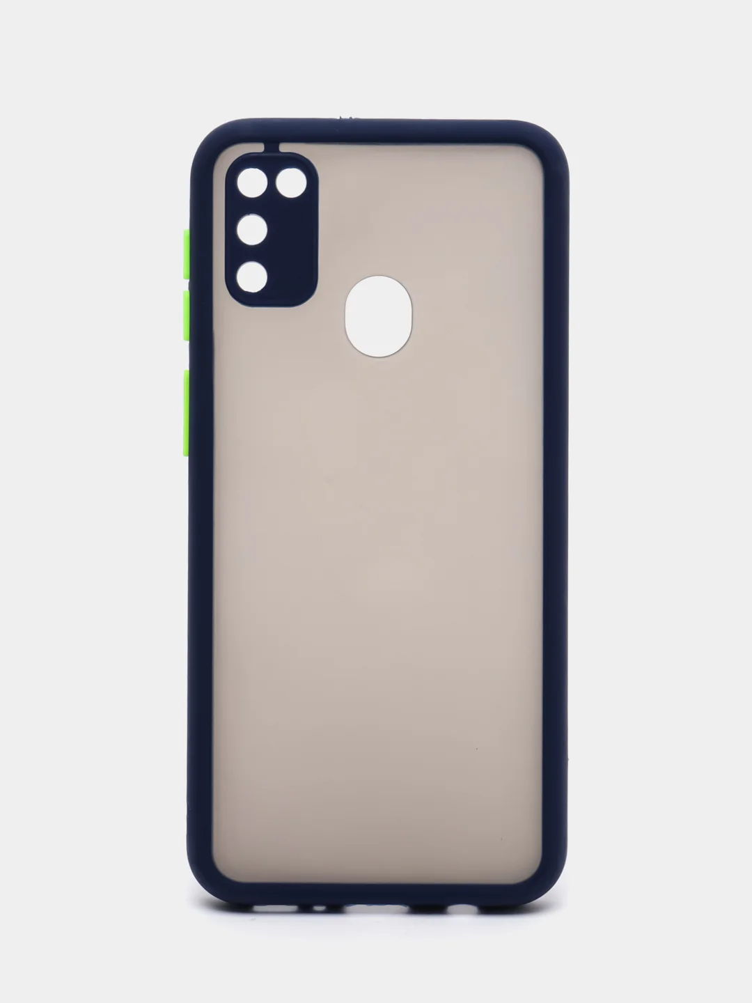 Темно-синий samsung Galaxy M21 / M30s, Галакси М21, М30с чехол матовый силиконовый с цветными кнопками