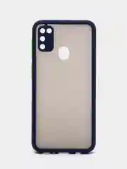 Темно-синий samsung Galaxy M21 / M30s, Галакси М21, М30с чехол матовый силиконовый с цветными кнопками