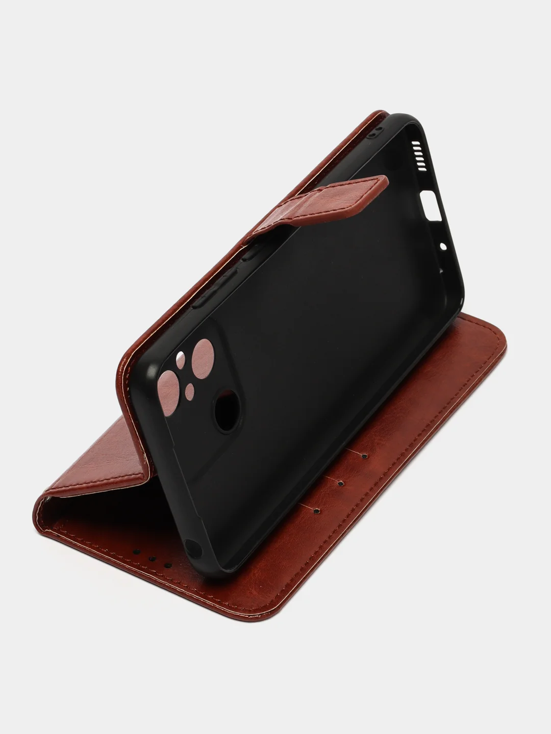 Багровый чехол-книжка с магнитной застежкой для Xiaomi Redmi 12C, Сяоми Редми 12С