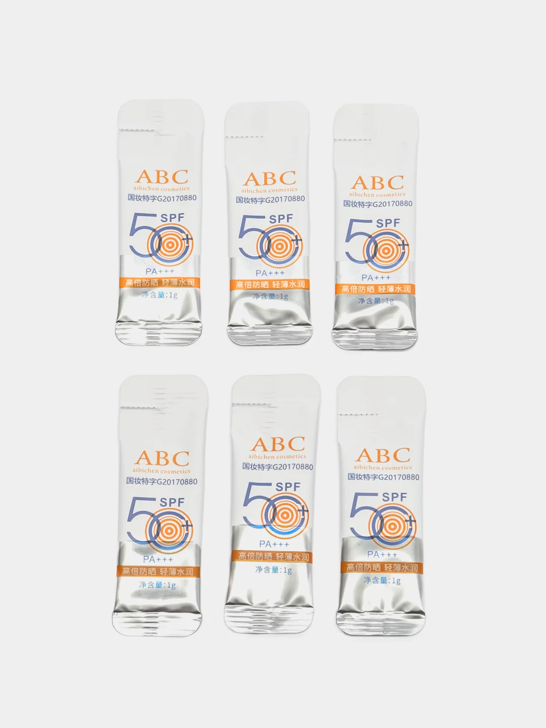 Солнцезащитный крем для лица и тела SPF 50+, 30 одноразовых саше по 1 гр в упаковке
