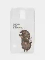 Аметистовый чехол с принтом с приколом + защитная пленка для Samsung S5 / S5 mini