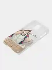 Бежевый чехол с принтом с приколом + защитная пленка для Samsung S5 / S5 mini