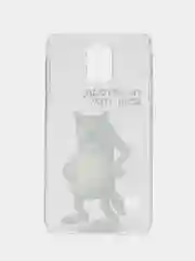 Бежевый меланж чехол с принтом с приколом + защитная пленка для Samsung S5 / S5 mini