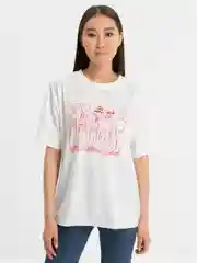 Белый футболка Oversize с принтом унисекс