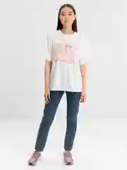 Белый футболка Oversize с принтом унисекс