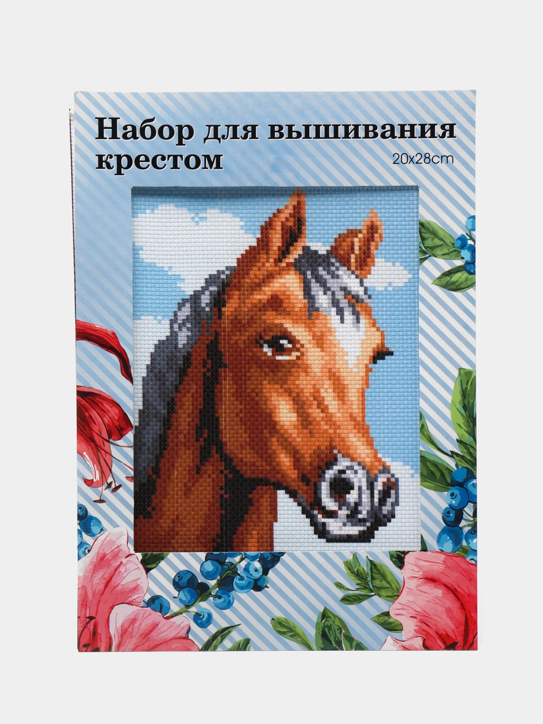 Багровый вышивка крестом, 20х28