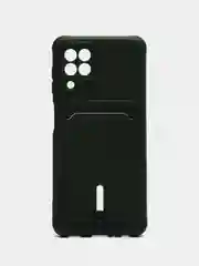 Тёмно-зелёный чехол с карманом для Samsung Galaxy A22/ M22/ M32 4G (Самсунг  A22/ M22/ M32 4 джи)