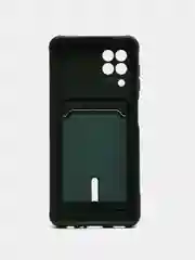 Тёмно-зелёный чехол с карманом для Samsung Galaxy A22/ M22/ M32 4G (Самсунг  A22/ M22/ M32 4 джи)