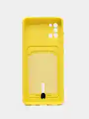 Желтый силиконовый противоударный чехол с карманом для Samsung Galaxy A31 (Самсунг А 31)