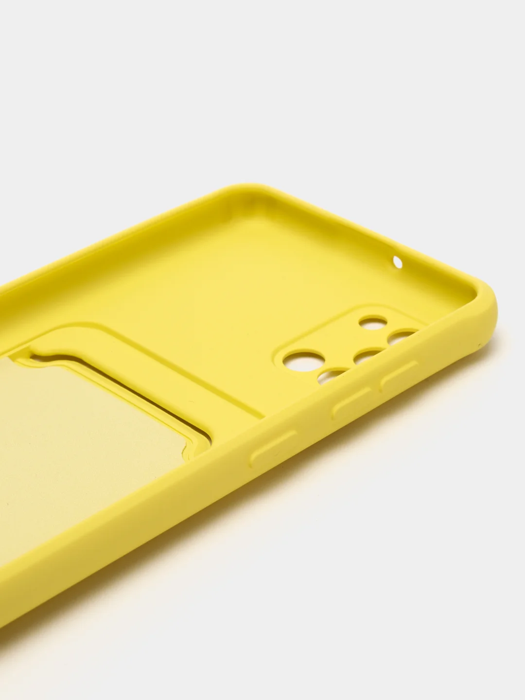 Желтый силиконовый противоударный чехол с карманом для Samsung Galaxy A31 (Самсунг А 31)