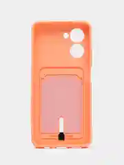 Пастельно-коралловый силиконовый чехол для Realme C33 (Реалми С33), прозрачный