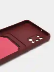 Тёмно-бордовый силиконовый противоударный чехол с карманом для Samsung Galaxy A31 (Самсунг А 31)