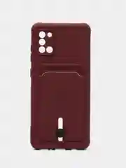 Тёмно-бордовый силиконовый противоударный чехол с карманом для Samsung Galaxy A31 (Самсунг А 31)