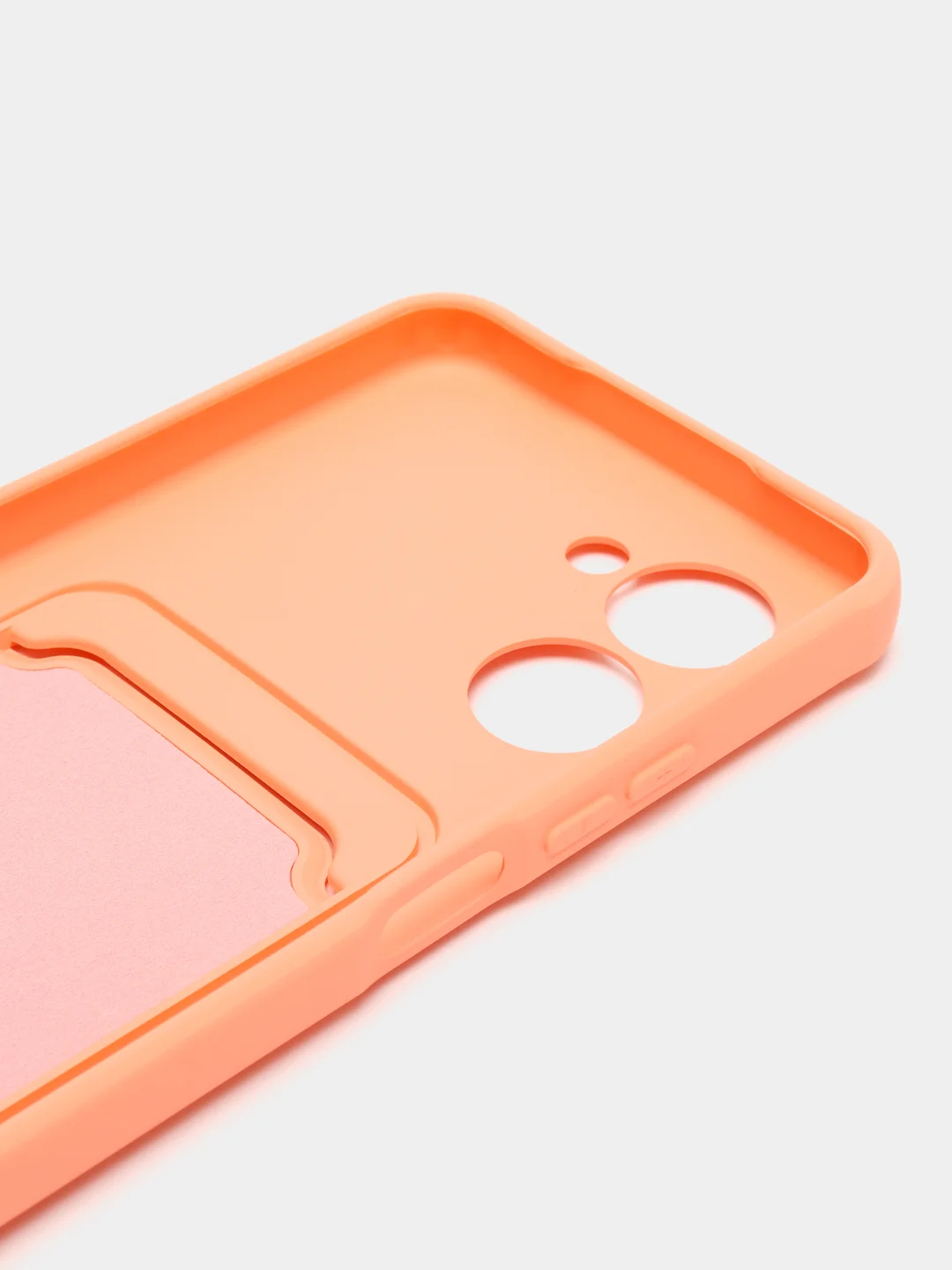 Пастельно-коралловый силиконовый чехол для Realme C33 (Реалми С33), прозрачный