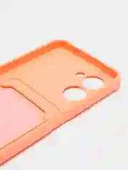 Пастельно-коралловый силиконовый чехол для Realme C33 (Реалми С33), прозрачный