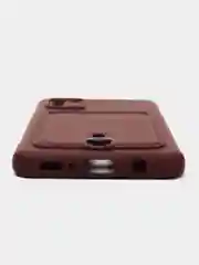 Тёмно-бордовый силиконовый противоударный чехол с карманом для Samsung Galaxy A31 (Самсунг А 31)