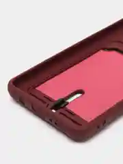 Тёмно-бордовый силиконовый противоударный чехол с карманом для Samsung Galaxy A31 (Самсунг А 31)
