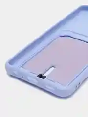 Аметистовый силиконовый противоударный чехол для Samsung Galaxy А32 4G (Самсунг А32 4G), с карманом