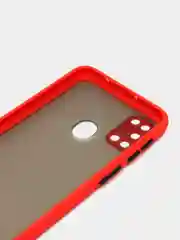 Алый samsung Galaxy M21 / M30s, Галакси М21, М30с чехол матовый силиконовый с цветными кнопками