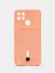 Пастельно-коралловый чехол Realme C21Y, силиконовый, с защитой камеры, Реалми С21У