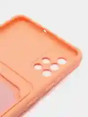 Пастельно-коралловый силиконовый противоударный чехол с карманом для Samsung Galaxy A51 4G (Самсунг А51 4 Джи)