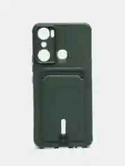 Тёмно-зелёный силиконовый чехол для Infinix Hot 20i (инфиникс хот 20i)