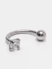 Пирсинг для уха S-type, с кристаллом, из нержавеющей стали