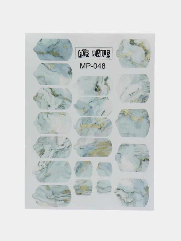 Наклейки-плёнки для ногтей мрамор, MP048, для маникюра и педикюра