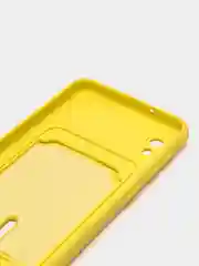 Желтый чехол для Samsung Galaxy A10 (Самсунг Галакси А10), с карманом для карт